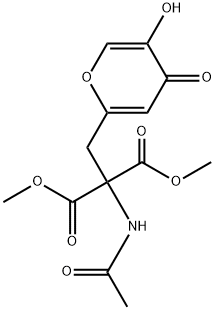 dimethyl 2-(acetylamino)-2-[(5-hydroxy-4-oxo-4H-pyran-2-yl)methyl]malonate 结构式