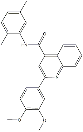 2-(3,4-dimethoxyphenyl)-N-(2,5-dimethylphenyl)-4-quinolinecarboxamide 结构式