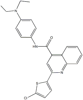 2-(5-chloro-2-thienyl)-N-[4-(diethylamino)phenyl]-4-quinolinecarboxamide 结构式