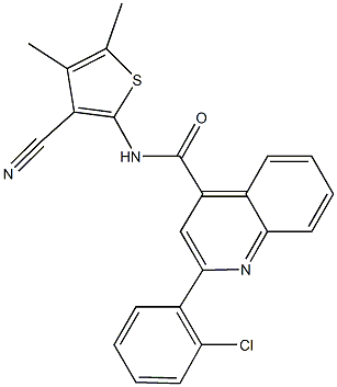 2-(2-chlorophenyl)-N-(3-cyano-4,5-dimethyl-2-thienyl)-4-quinolinecarboxamide 结构式