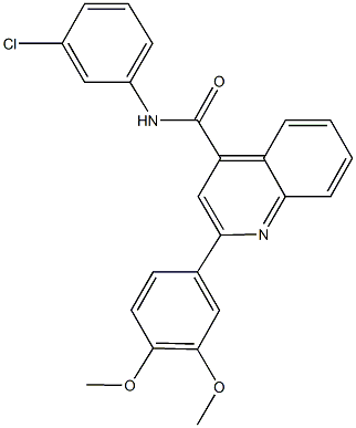 N-(3-chlorophenyl)-2-(3,4-dimethoxyphenyl)-4-quinolinecarboxamide 结构式