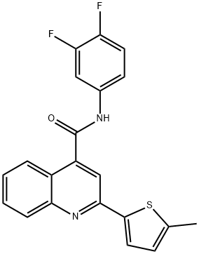 N-(3,4-difluorophenyl)-2-(5-methyl-2-thienyl)-4-quinolinecarboxamide 结构式