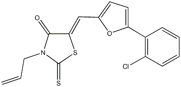 3-allyl-5-{[5-(2-chlorophenyl)-2-furyl]methylene}-2-thioxo-1,3-thiazolidin-4-one 结构式