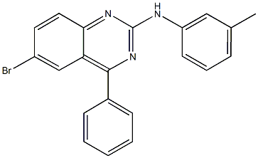 6-bromo-N-(3-methylphenyl)-4-phenylquinazolin-2-amine 结构式