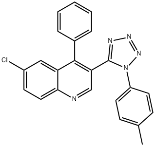 6-chloro-3-[1-(4-methylphenyl)-1H-tetraazol-5-yl]-4-phenylquinoline 结构式