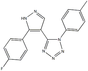 5-[5-(4-fluorophenyl)-1H-pyrazol-4-yl]-1-(4-methylphenyl)-1H-tetraazole 结构式