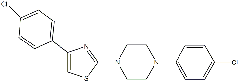 1-(4-chlorophenyl)-4-[4-(4-chlorophenyl)-1,3-thiazol-2-yl]piperazine 结构式