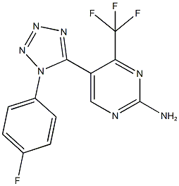 5-[1-(4-fluorophenyl)-1H-tetraazol-5-yl]-4-(trifluoromethyl)pyrimidin-2-amine 结构式