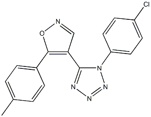 1-(4-chlorophenyl)-5-[5-(4-methylphenyl)isoxazol-4-yl]-1H-tetraazole 结构式