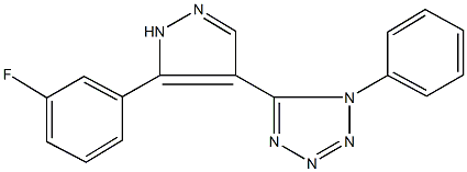 5-[5-(3-fluorophenyl)-1H-pyrazol-4-yl]-1-phenyl-1H-tetraazole 结构式