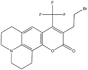 10-(2-bromoethyl)-9-(trifluoromethyl)-2,3,6,7-tetrahydro-1H,5H,11H-pyrano[2,3-f]pyrido[3,2,1-ij]quinolin-11-one 结构式