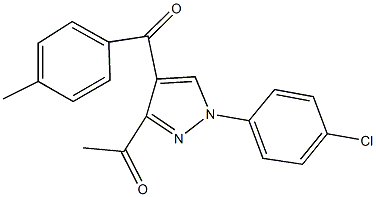 1-[1-(4-chlorophenyl)-4-(4-methylbenzoyl)-1H-pyrazol-3-yl]ethanone 结构式