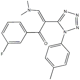 3-(dimethylamino)-1-(3-fluorophenyl)-2-[1-(4-methylphenyl)-1H-tetraazol-5-yl]-2-propen-1-one 结构式