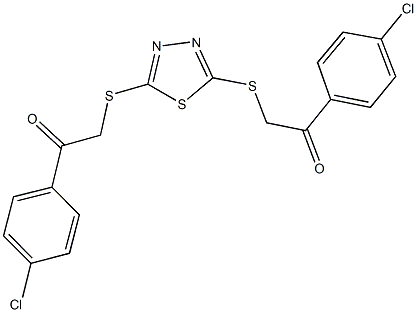 1-(4-chlorophenyl)-2-[(5-{[2-(4-chlorophenyl)-2-oxoethyl]sulfanyl}-1,3,4-thiadiazol-2-yl)sulfanyl]ethanone 结构式