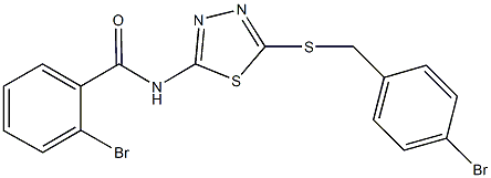 2-bromo-N-{5-[(4-bromobenzyl)sulfanyl]-1,3,4-thiadiazol-2-yl}benzamide 结构式