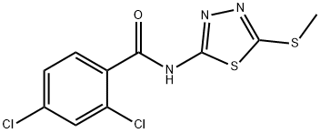 2,4-dichloro-N-[5-(methylthio)-1,3,4-thiadiazol-2-yl]benzamide 结构式