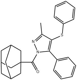 1-(1-adamantylcarbonyl)-3-methyl-5-phenyl-4-(phenylsulfanyl)-1H-pyrazole 结构式