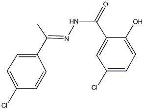 5-chloro-N'-[1-(4-chlorophenyl)ethylidene]-2-hydroxybenzohydrazide 结构式