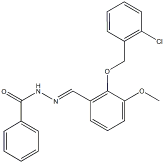 N'-{2-[(2-chlorobenzyl)oxy]-3-methoxybenzylidene}benzohydrazide 结构式