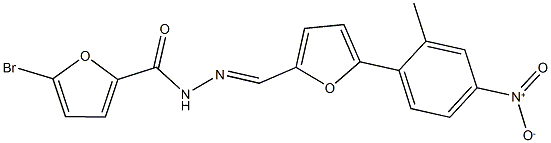 5-bromo-N'-[(5-{4-nitro-2-methylphenyl}-2-furyl)methylene]-2-furohydrazide 结构式