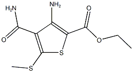 ethyl 3-amino-4-(aminocarbonyl)-5-(methylsulfanyl)thiophene-2-carboxylate 结构式