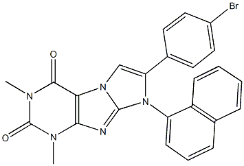 7-(4-bromophenyl)-1,3-dimethyl-8-(1-naphthyl)-1H-imidazo[2,1-f]purine-2,4(3H,8H)-dione 结构式