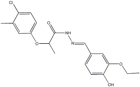 2-(4-chloro-3-methylphenoxy)-N'-(3-ethoxy-4-hydroxybenzylidene)propanohydrazide 结构式