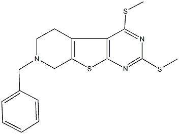 7-benzyl-2,4-bis(methylsulfanyl)-5,6,7,8-tetrahydropyrido[4',3':4,5]thieno[2,3-d]pyrimidine 结构式
