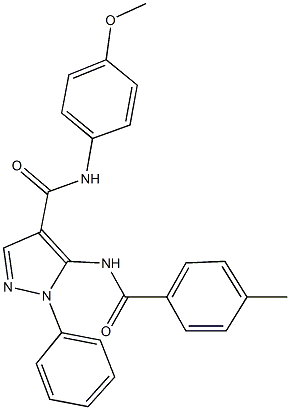 N-(4-methoxyphenyl)-5-[(4-methylbenzoyl)amino]-1-phenyl-1H-pyrazole-4-carboxamide 结构式