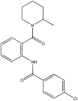 4-chloro-N-{2-[(2-methyl-1-piperidinyl)carbonyl]phenyl}benzamide 结构式