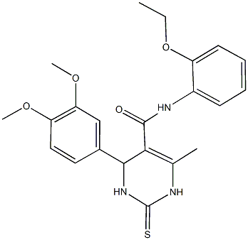 4-(3,4-dimethoxyphenyl)-N-(2-ethoxyphenyl)-6-methyl-2-thioxo-1,2,3,4-tetrahydro-5-pyrimidinecarboxamide 结构式