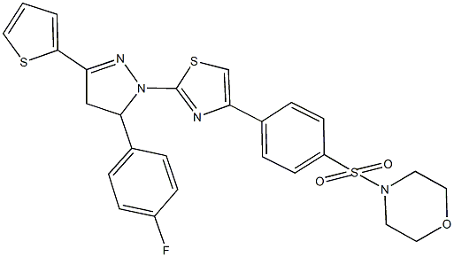 4-[(4-{2-[5-(4-fluorophenyl)-3-(2-thienyl)-4,5-dihydro-1H-pyrazol-1-yl]-1,3-thiazol-4-yl}phenyl)sulfonyl]morpholine 结构式