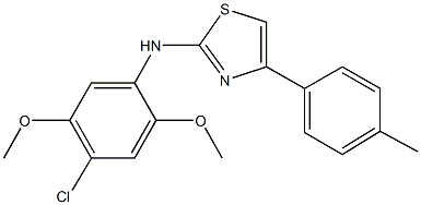 N-(4-chloro-2,5-dimethoxyphenyl)-4-(4-methylphenyl)-1,3-thiazol-2-amine 结构式