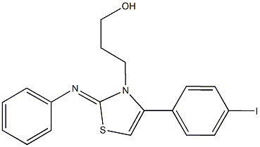 3-(4-(4-iodophenyl)-2-(phenylimino)-1,3-thiazol-3(2H)-yl)-1-propanol 结构式