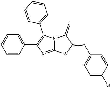 2-(4-chlorobenzylidene)-5,6-diphenylimidazo[2,1-b][1,3]thiazol-3(2H)-one 结构式