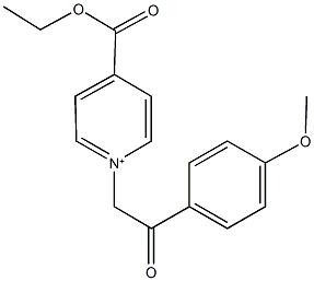 4-(ethoxycarbonyl)-1-[2-(4-methoxyphenyl)-2-oxoethyl]pyridinium 结构式