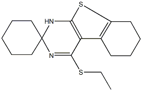 4-(ethylsulfanyl)-1,2,5,6,7,8-hexahydrospiro([1]benzothieno[2,3-d]pyrimidine-2,1'-cyclohexane) 结构式