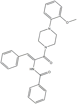 N-(1-{[4-(2-methoxyphenyl)-1-piperazinyl]carbonyl}-2-phenylvinyl)benzamide 结构式