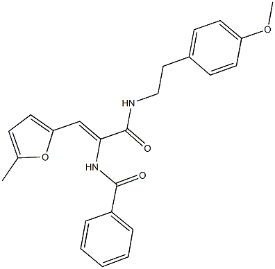 N-[1-({[2-(4-methoxyphenyl)ethyl]amino}carbonyl)-2-(5-methyl-2-furyl)vinyl]benzamide 结构式