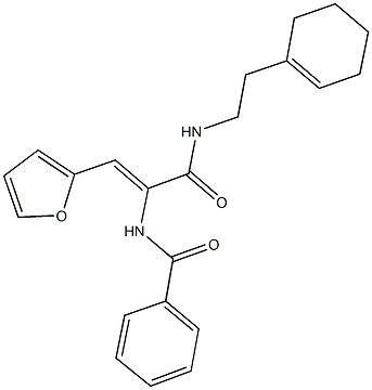 N-[1-({[2-(1-cyclohexen-1-yl)ethyl]amino}carbonyl)-2-(2-furyl)vinyl]benzamide 结构式