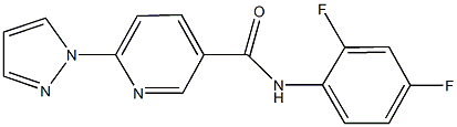 N-(2,4-difluorophenyl)-6-(1H-pyrazol-1-yl)nicotinamide 结构式