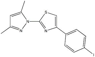 2-(3,5-dimethyl-1H-pyrazol-1-yl)-4-(4-iodophenyl)-1,3-thiazole 结构式