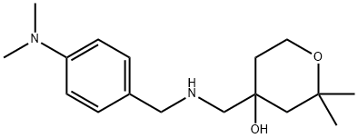 4-({[4-(dimethylamino)benzyl]amino}methyl)-2,2-dimethyltetrahydro-2H-pyran-4-ol 结构式