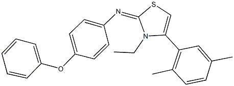 N-(4-(2,5-dimethylphenyl)-3-ethyl-1,3-thiazol-2(3H)-ylidene)-N-(4-phenoxyphenyl)amine 结构式