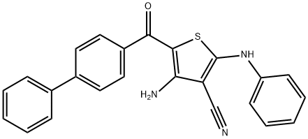 4-amino-2-anilino-5-([1,1'-biphenyl]-4-ylcarbonyl)thiophene-3-carbonitrile 结构式