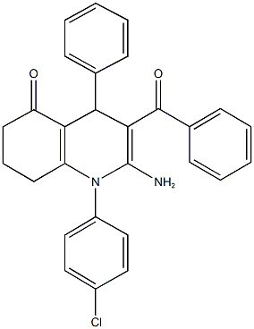 2-amino-3-benzoyl-1-(4-chlorophenyl)-4-phenyl-4,6,7,8-tetrahydro-5(1H)-quinolinone 结构式