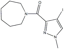 1-[(4-iodo-1-methyl-1H-pyrazol-3-yl)carbonyl]azepane 结构式