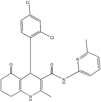 4-(2,4-dichlorophenyl)-2-methyl-N-(6-methyl-2-pyridinyl)-5-oxo-1,4,5,6,7,8-hexahydro-3-quinolinecarboxamide 结构式
