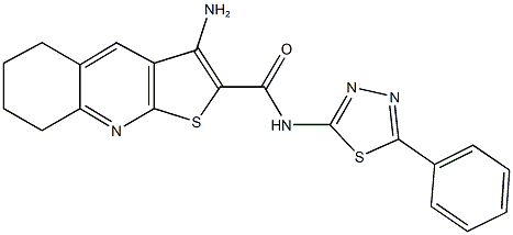 3-amino-N-(5-phenyl-1,3,4-thiadiazol-2-yl)-5,6,7,8-tetrahydrothieno[2,3-b]quinoline-2-carboxamide 结构式