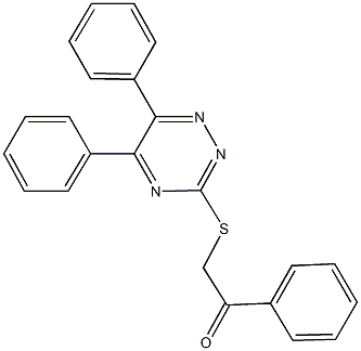 2-[(5,6-diphenyl-1,2,4-triazin-3-yl)sulfanyl]-1-phenylethanone 结构式